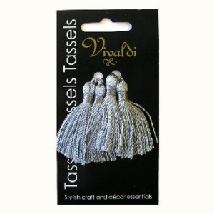 Vivaldi - Ribtex - Tassels 5cm Slate Grey 4pcs